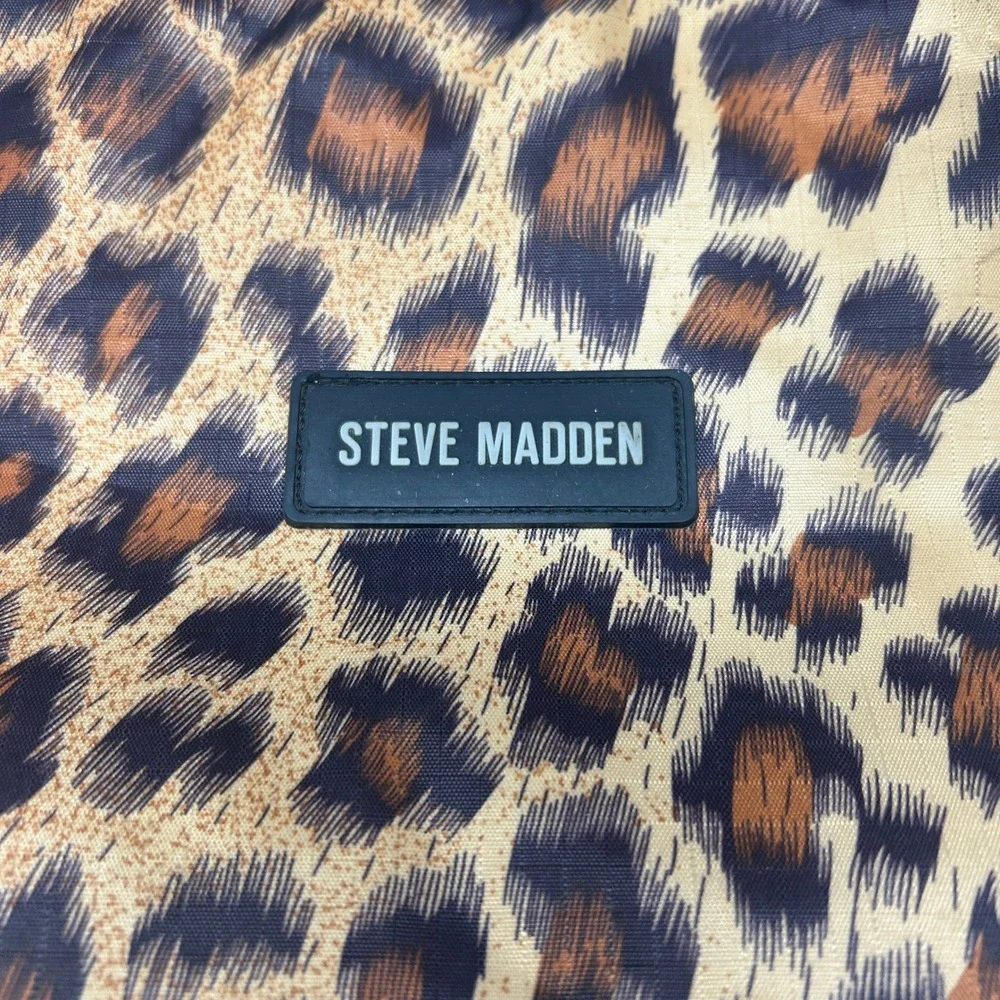 Steve Madden Womens Leopard Print Insulated Lunch Tote OS Brown Animal Pattern